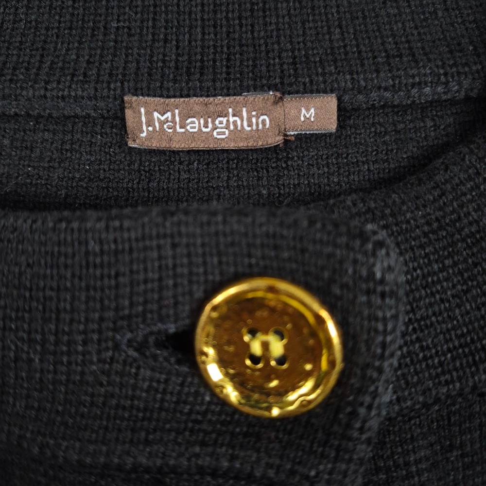 J McLaughlin Prima Crop Cardigan Sweater Jacket Womens M Black Cotton Modal - Picture 3 of 10